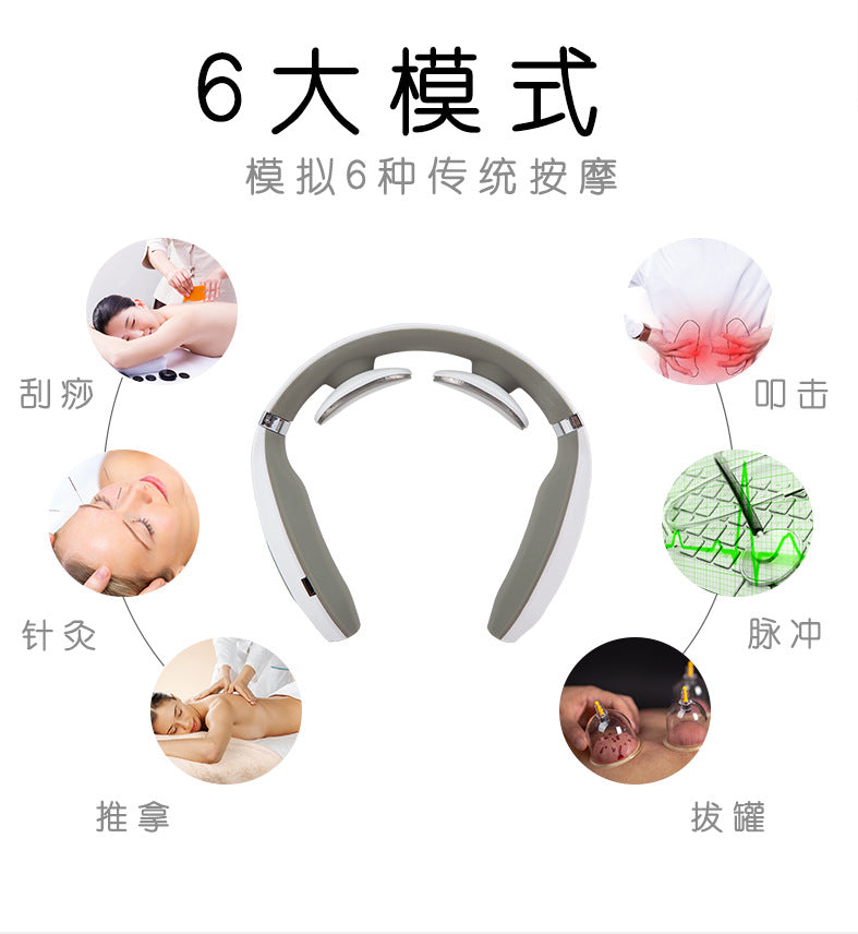 Head down family nemesis multifunctional household cervical spine massager kneading heating shoulder and neck pulse neck spine massage