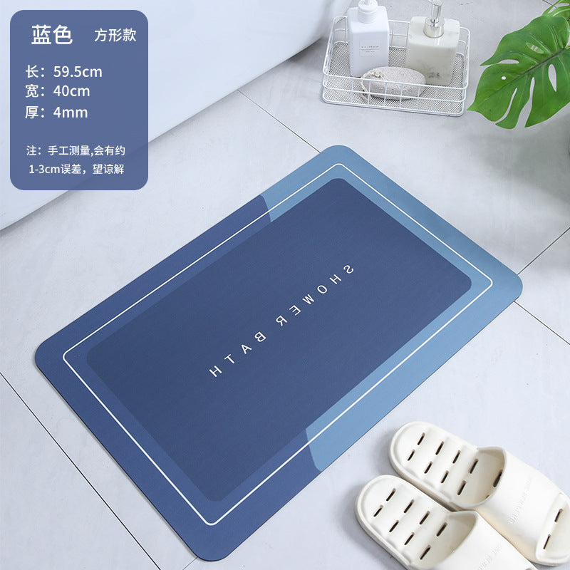 Soft diatomaceous earth non-slip bathroom floor mats kitchen quick-drying floor mats bathroom diatom mud absorbent floor mats Douyin