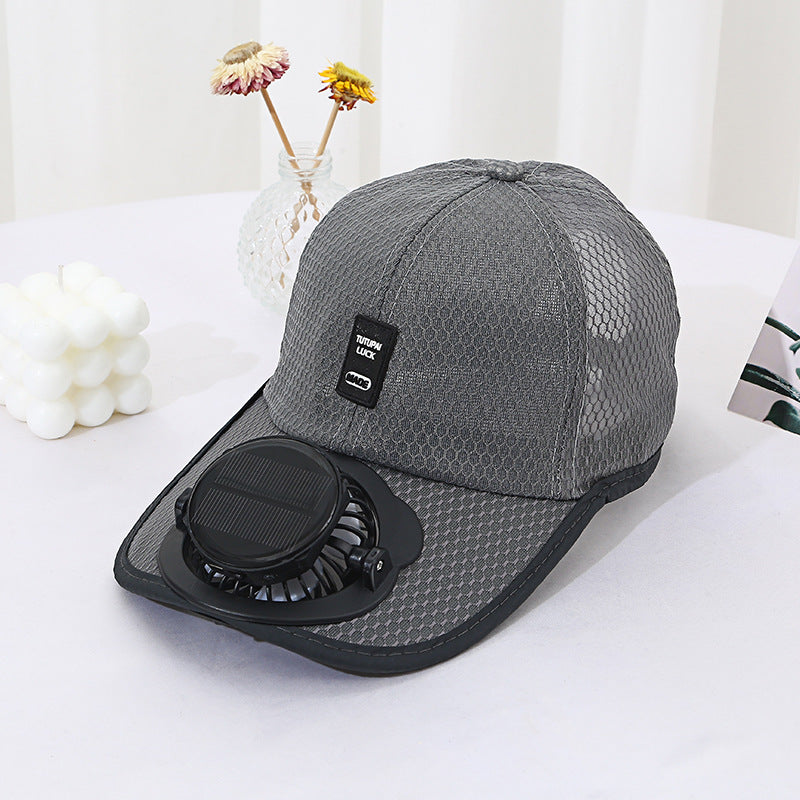 Summer new breathable mesh hat solar charging fan hat sunshade sun protection outdoor leisure men and women adults