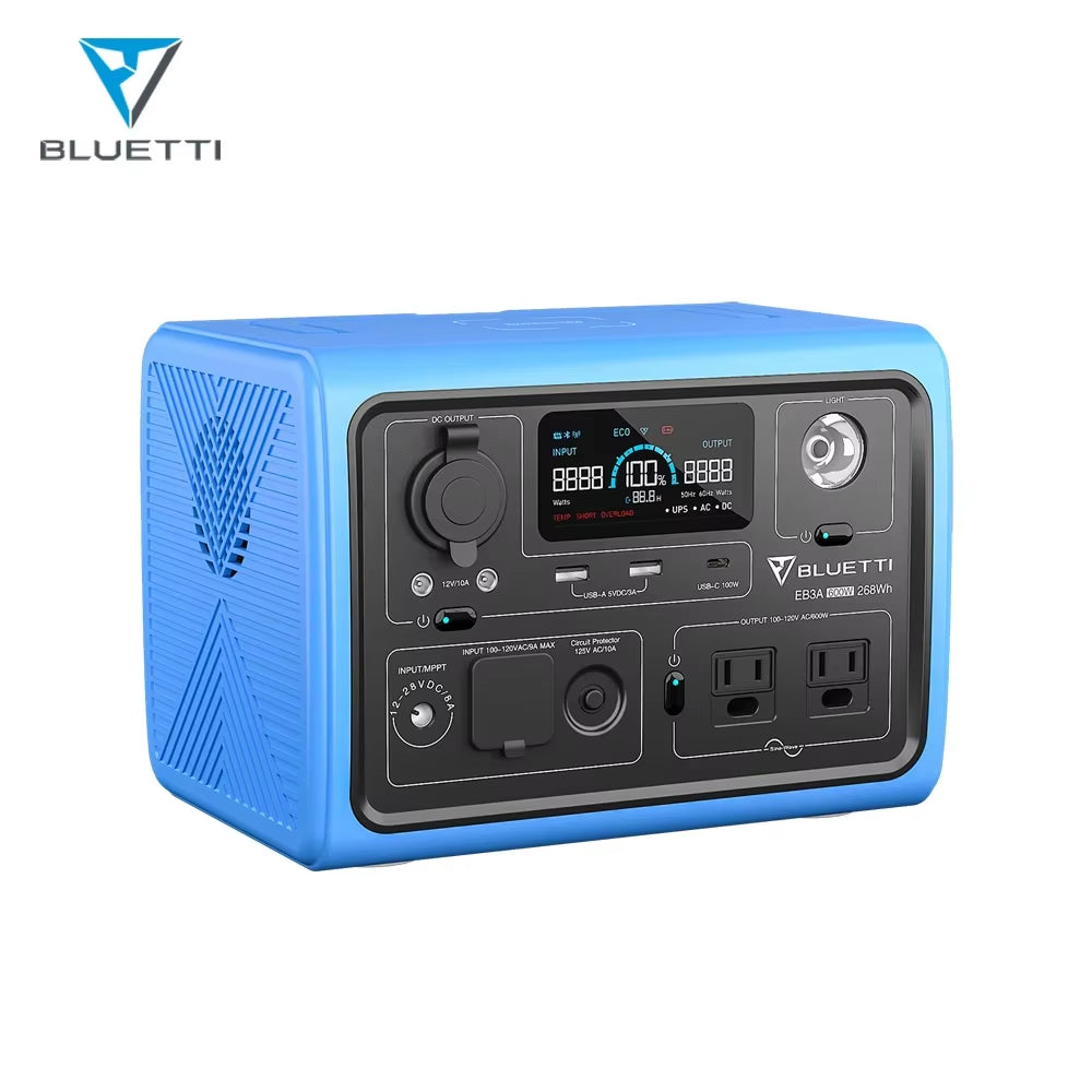 Rechargeable Backup Power Lifepo4 Battery Emergency Solar Generator 600W Portable Power Station