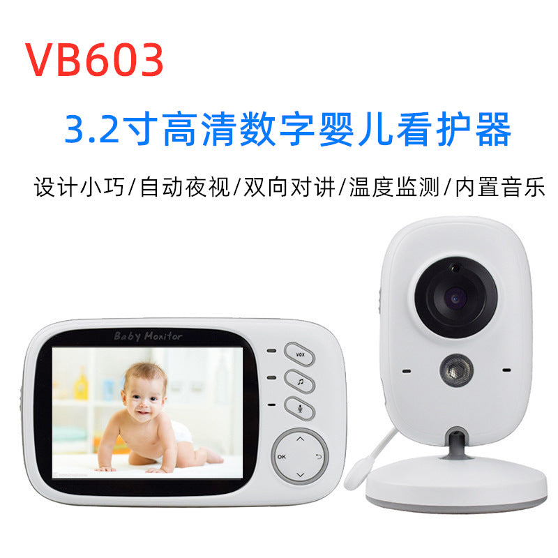 VB603 baby care device 3.2 inch wireless baby monitor, two-way intercom with night vision, temperature measurement