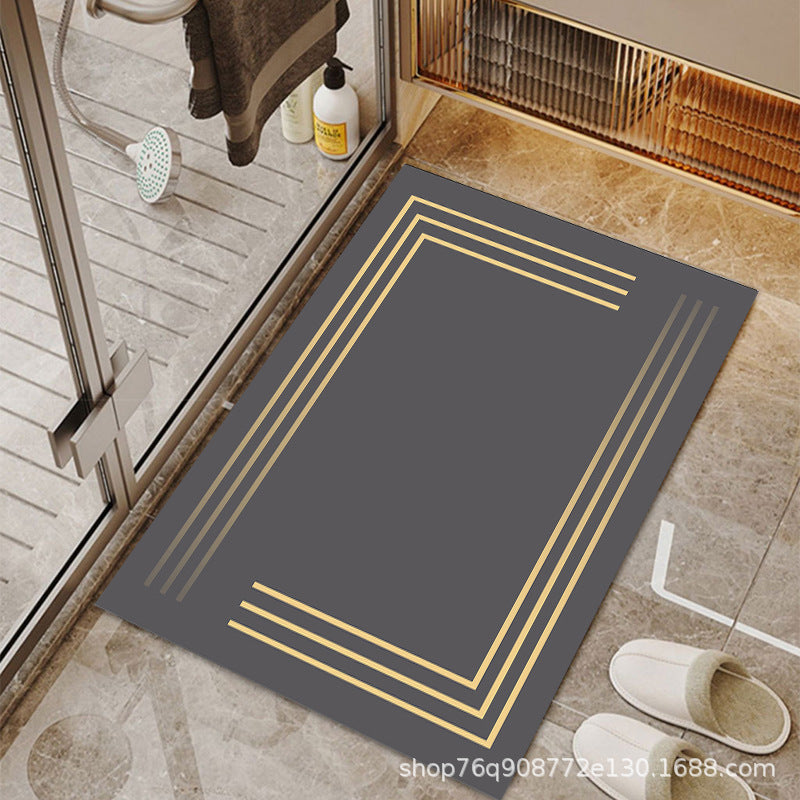 Light luxury bathroom absorbent and quick-drying floor mat diatom mud bathroom entrance door mat door mat household non-slip mat wholesale