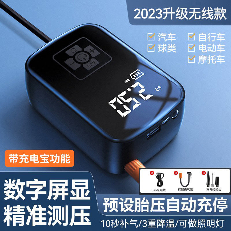 Car wireless air pump, car portable air pump, electric car tire pump for air charging