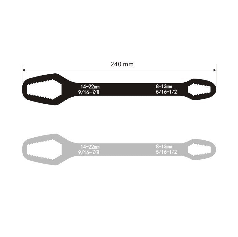 Double-headed self-tightening adjustable universal wrench multifunctional plum wrench 8-22