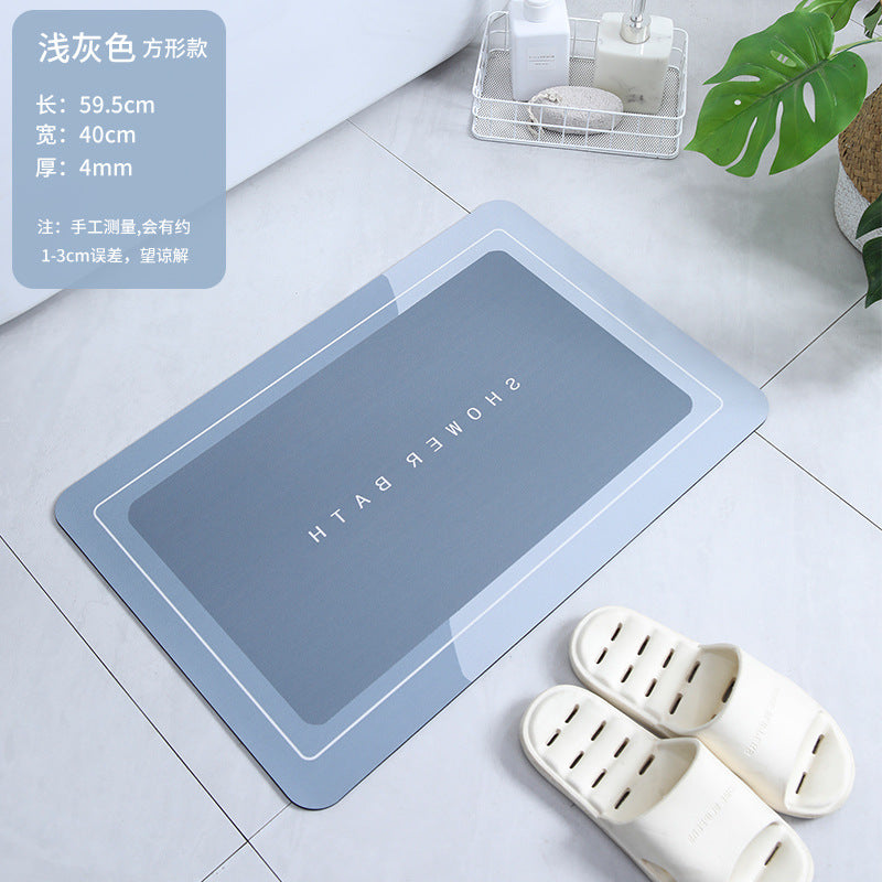 Soft diatomaceous earth non-slip bathroom floor mats kitchen quick-drying floor mats bathroom diatom mud absorbent floor mats Douyin