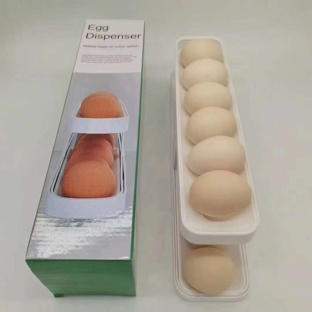 Cross-border new refrigerator egg roll-down egg storage rack Rolldown Egg Dispenser egg box