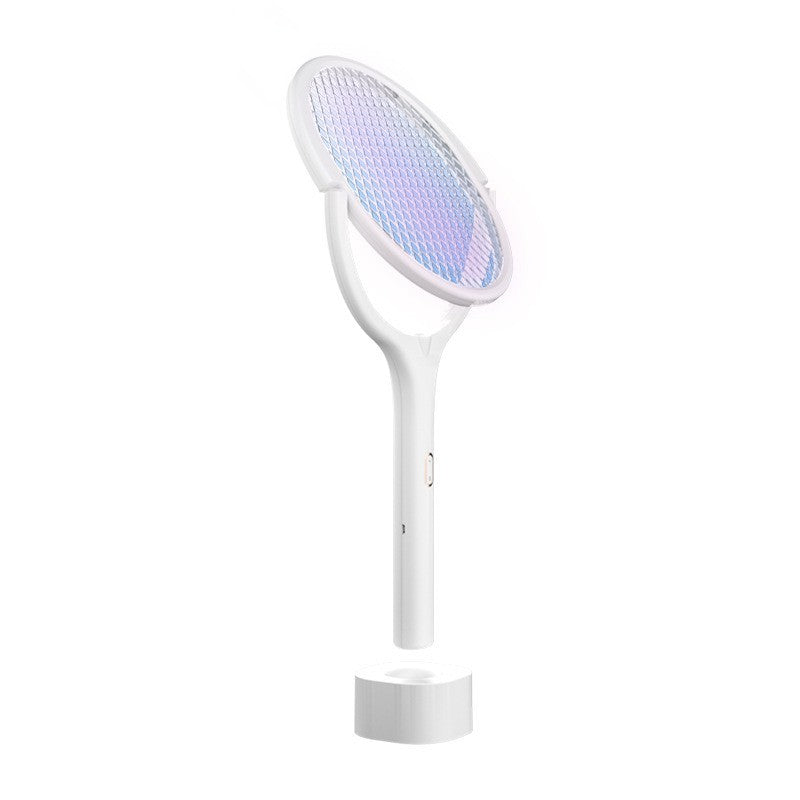 Amazon USB rechargeable handheld mosquito swatter home electric mosquito swatter wall hanging with base automatic mosquito trap lamp two-in-one