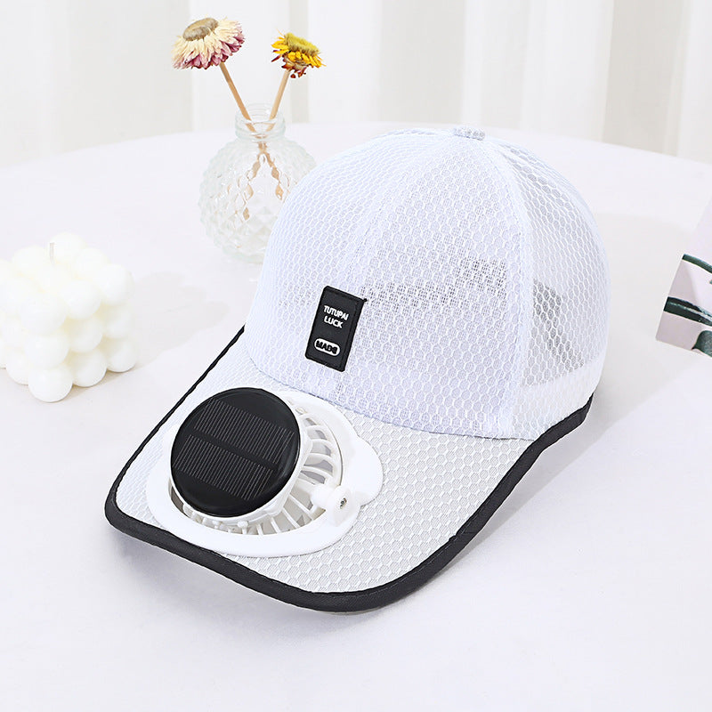 Summer new breathable mesh hat solar charging fan hat sunshade sun protection outdoor leisure men and women adults