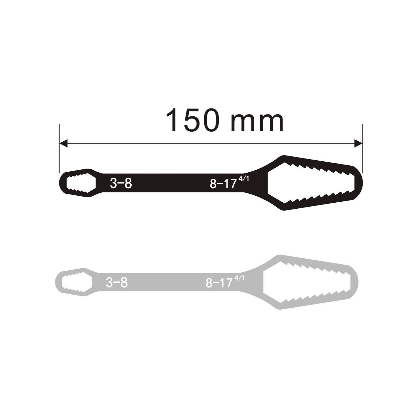 Double-headed self-tightening adjustable universal wrench multifunctional plum wrench 8-22