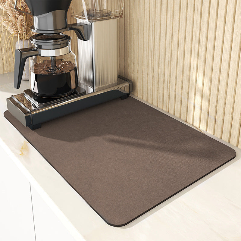 Kitchen countertop water-absorbing and draining mat wash table anti-splash dry cushion water coaster wash-free heat insulation pad solid color pad