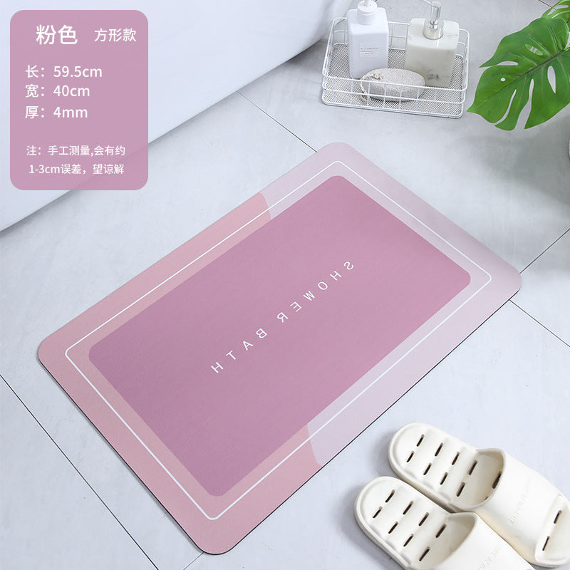 Soft diatomaceous earth non-slip bathroom floor mats kitchen quick-drying floor mats bathroom diatom mud absorbent floor mats Douyin