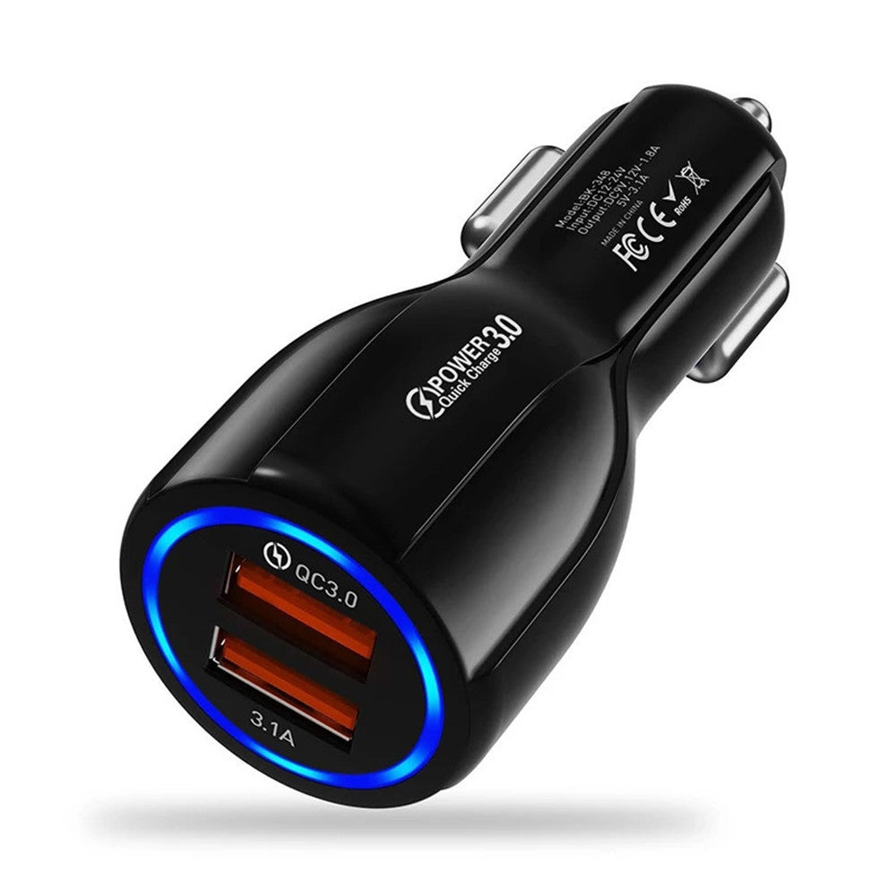 One for five QC3.0 multi-USB car charger, fast-charging car charger, multi-port fast-charging car charger, cross-border factory wholesale