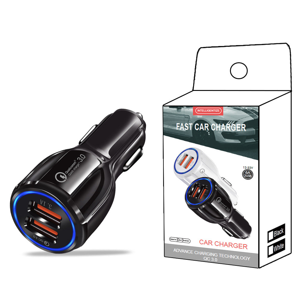 One for five QC3.0 multi-USB car charger, fast-charging car charger, multi-port fast-charging car charger, cross-border factory wholesale