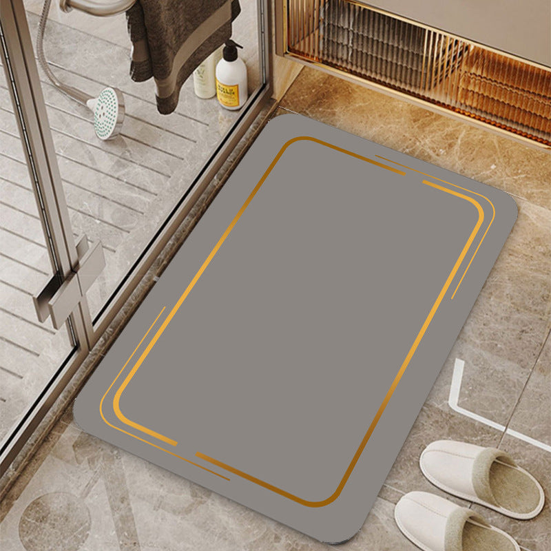 Light luxury bathroom absorbent and quick-drying floor mat diatom mud bathroom entrance door mat door mat household non-slip mat wholesale