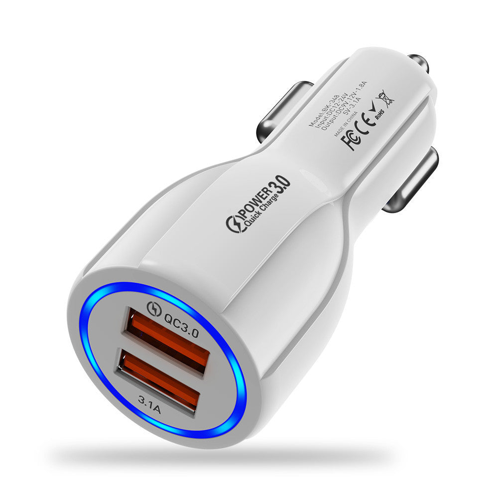 One for five QC3.0 multi-USB car charger, fast-charging car charger, multi-port fast-charging car charger, cross-border factory wholesale