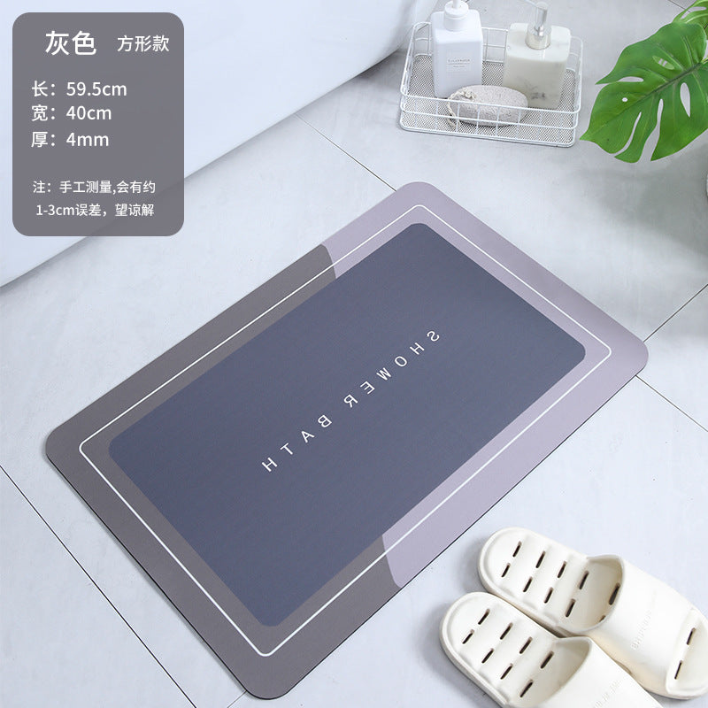 Soft diatomaceous earth non-slip bathroom floor mats kitchen quick-drying floor mats bathroom diatom mud absorbent floor mats Douyin