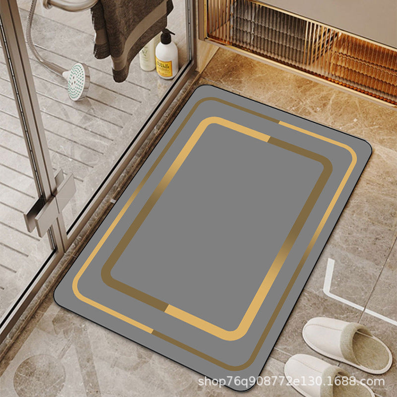 Light luxury bathroom absorbent and quick-drying floor mat diatom mud bathroom entrance door mat door mat household non-slip mat wholesale