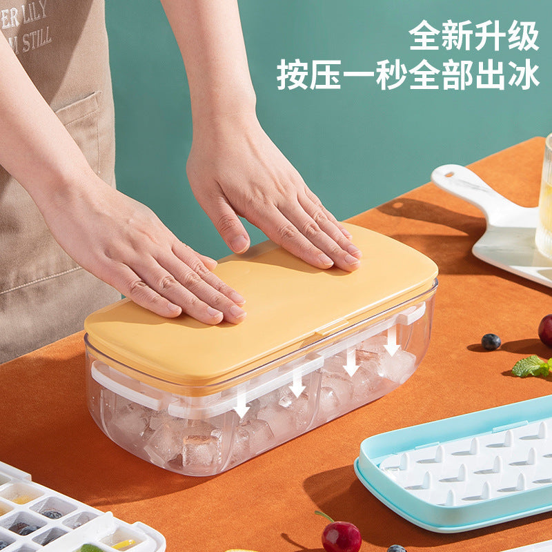 Cross-border pressing ice tray quick frozen ice ice making artifact multi-functional pressing single double layer soft glue ice box one piece