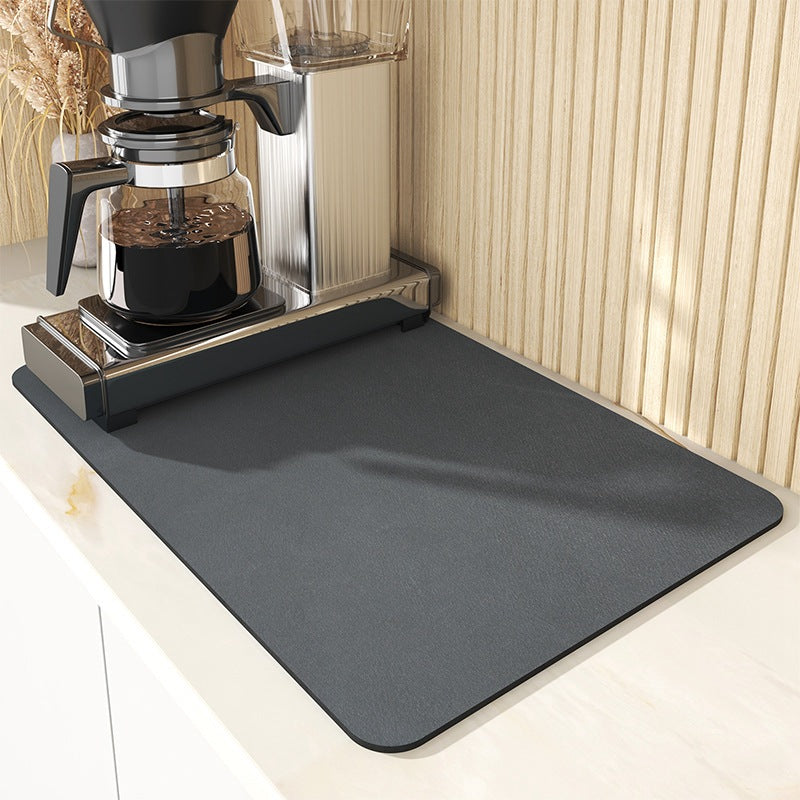 Kitchen countertop water-absorbing and draining mat wash table anti-splash dry cushion water coaster wash-free heat insulation pad solid color pad