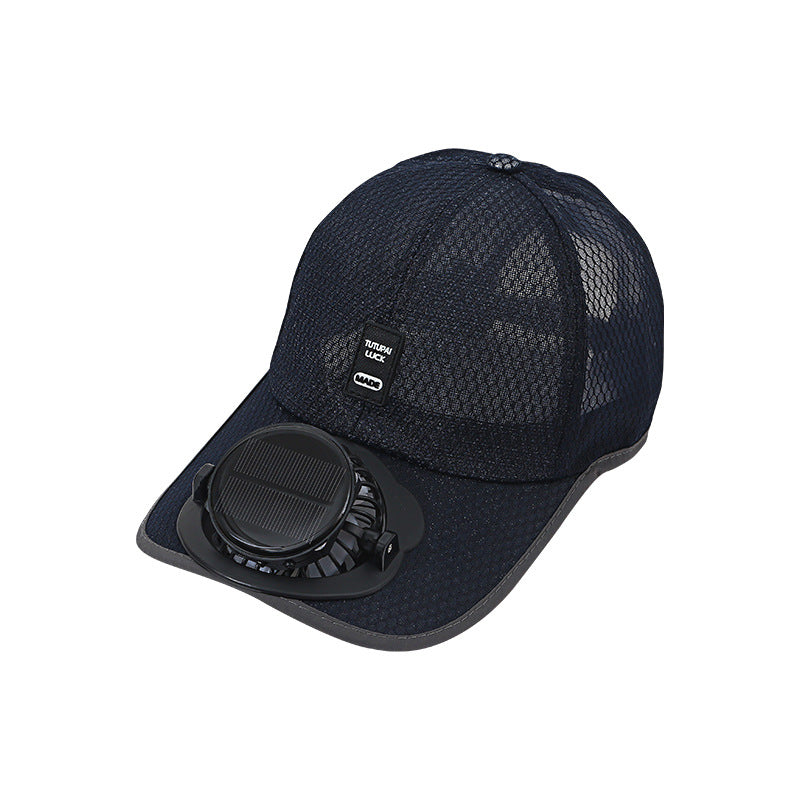 Summer new breathable mesh hat solar charging fan hat sunshade sun protection outdoor leisure men and women adults