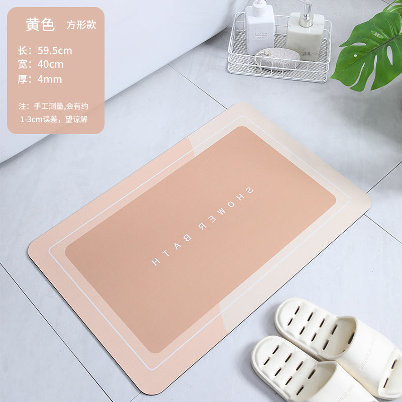 Soft diatomaceous earth non-slip bathroom floor mats kitchen quick-drying floor mats bathroom diatom mud absorbent floor mats Douyin