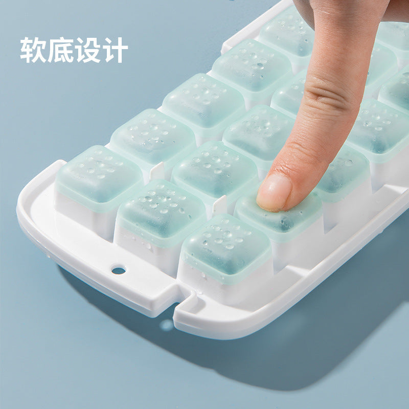 Cross-border pressing ice tray quick frozen ice ice making artifact multi-functional pressing single double layer soft glue ice box one piece