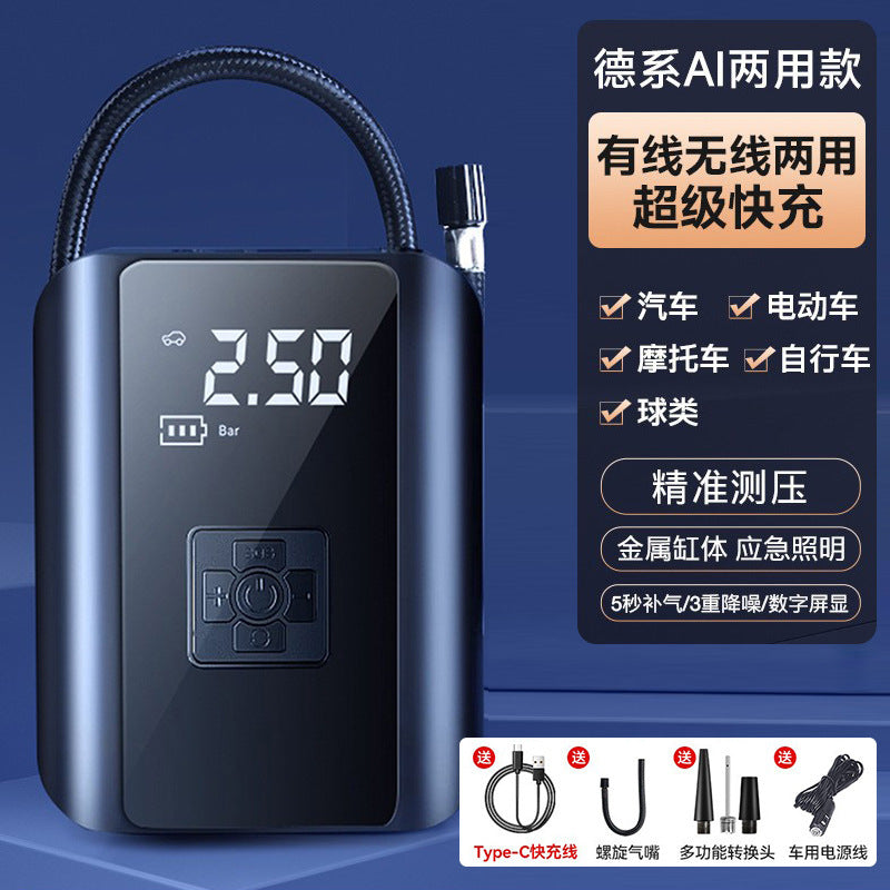 Car wireless air pump, car portable air pump, electric car tire pump for air charging