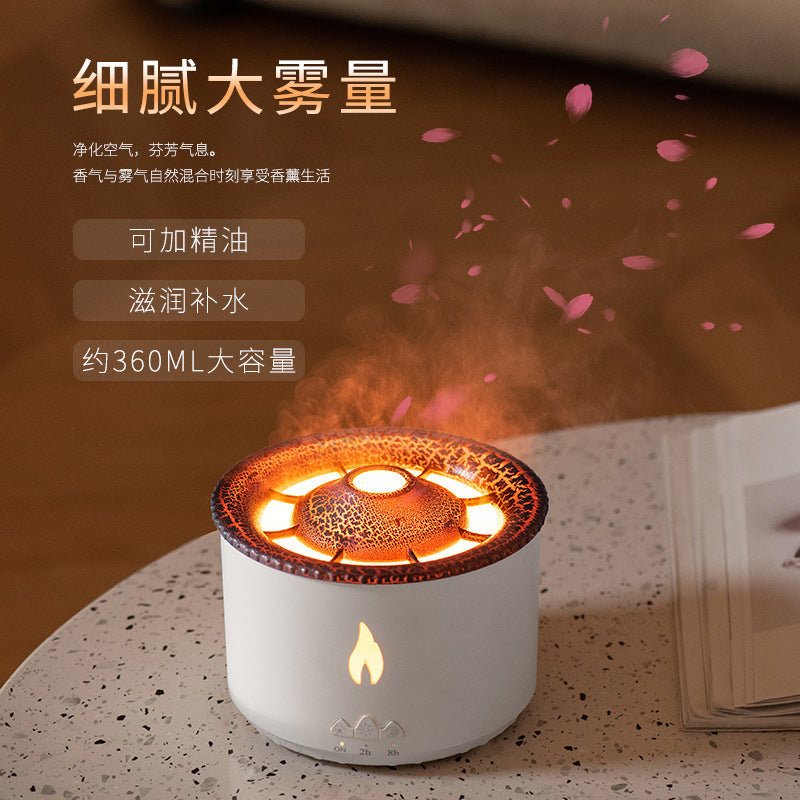 Cross-border simulated flame aromatherapy machine humidifier household essential oil aromatherapy diffuser wholesale