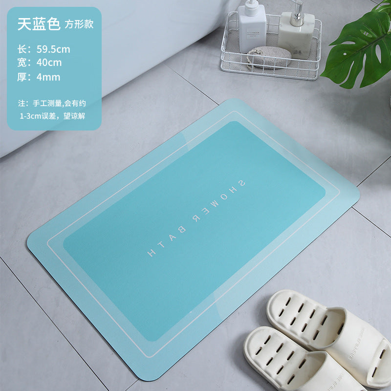 Soft diatomaceous earth non-slip bathroom floor mats kitchen quick-drying floor mats bathroom diatom mud absorbent floor mats Douyin