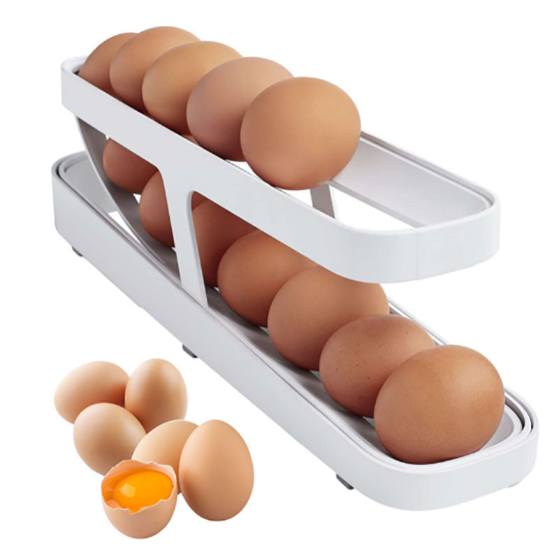 Cross-border new refrigerator egg roll-down egg storage rack Rolldown Egg Dispenser egg box