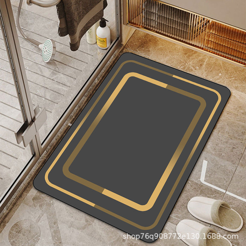 Light luxury bathroom absorbent and quick-drying floor mat diatom mud bathroom entrance door mat door mat household non-slip mat wholesale