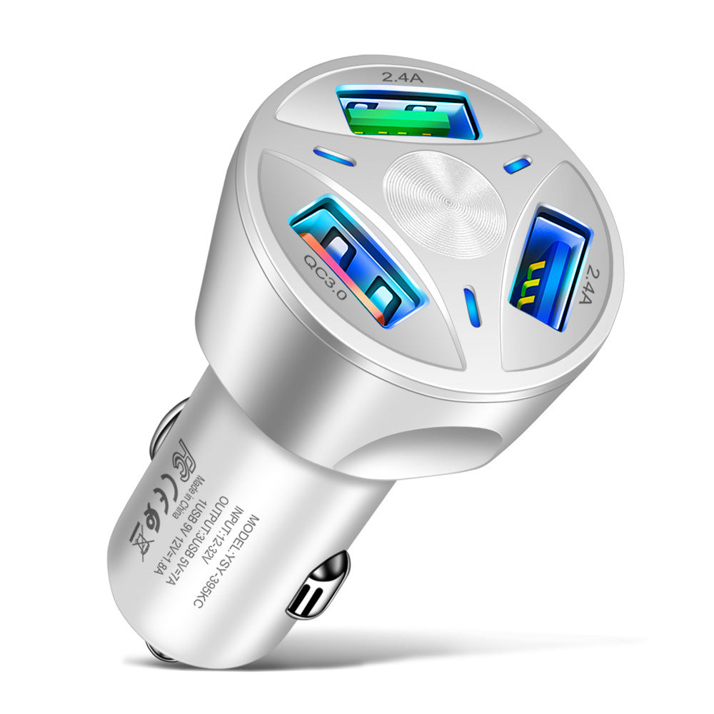 One for five QC3.0 multi-USB car charger, fast-charging car charger, multi-port fast-charging car charger, cross-border factory wholesale